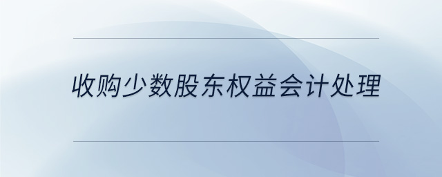 收購(gòu)少數(shù)股東權(quán)益會(huì)計(jì)處理