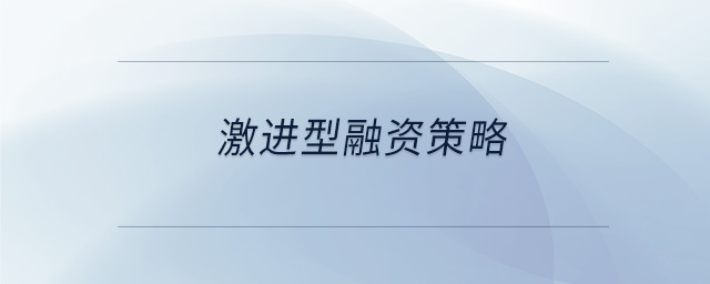 激進型融資策略 激進型融資策略