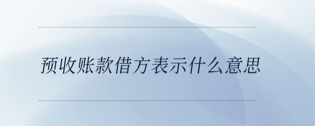 預(yù)收賬款借方表示什么意思 預(yù)收賬款借方表示什么意思