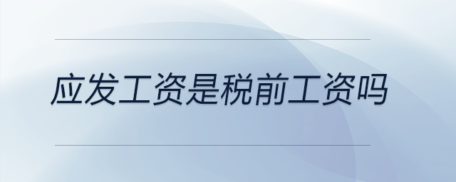 應(yīng)發(fā)工資是稅前工資嗎 應(yīng)發(fā)工資是稅前工資嗎