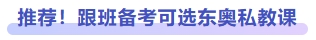 推薦！跟班備考可選東奧私教課
