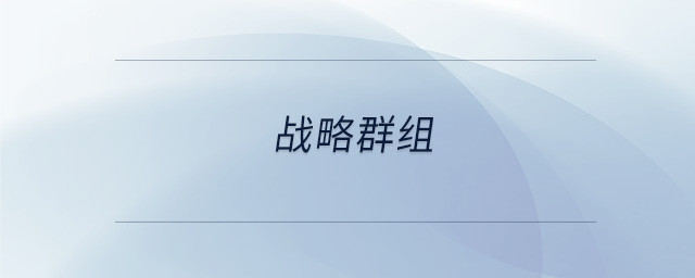 戰(zhàn)略群組 戰(zhàn)略群組