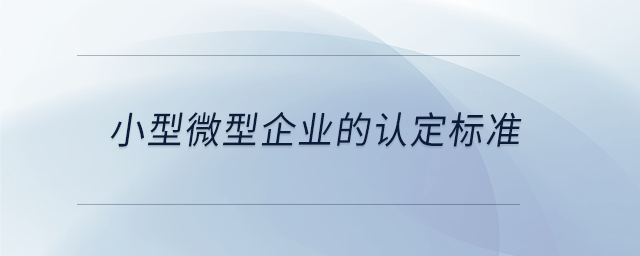 小型微型企業(yè)的認定標準 小型微型企業(yè)的認定標準