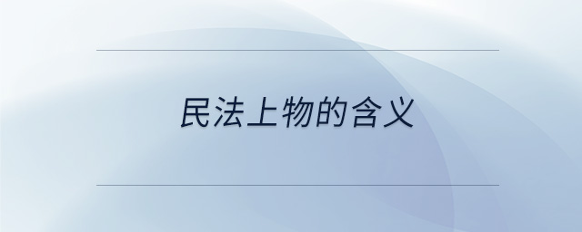 民法上物的含義 民法上物的含義