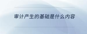 審計(jì)產(chǎn)生的基礎(chǔ)是什么內(nèi)容