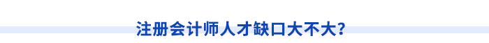 注冊(cè)會(huì)計(jì)師人才缺口大不大？