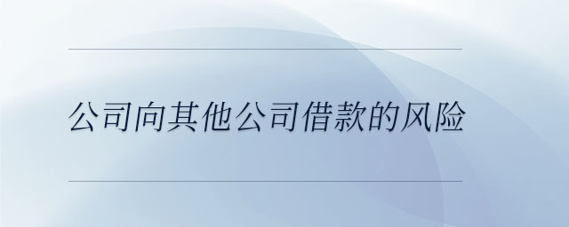 公司向其他公司借款的風(fēng)險