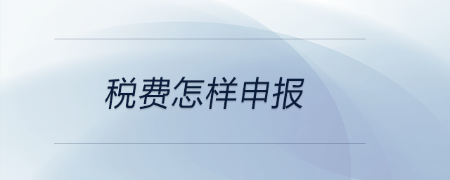 稅費怎樣申報 稅費怎樣申報