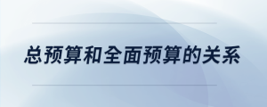 總預算和全面預算的關系