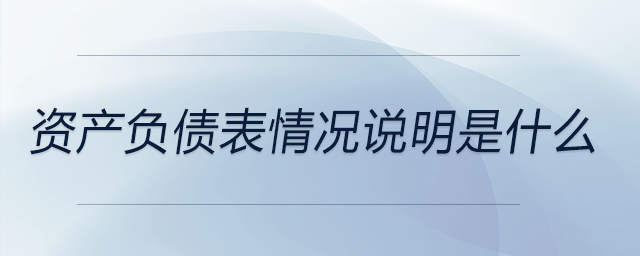 資產(chǎn)負債表情況說明是什么