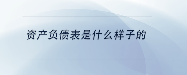 中級會計資產負債表是什么樣子的 中級會計資產負債表是什么樣子的