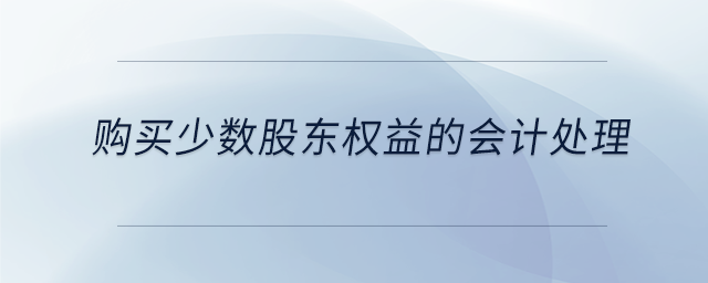 購買少數(shù)股東權益的會計處理 購買少數(shù)股東權益的會計處理