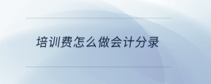 培訓(xùn)費怎么做會計分錄