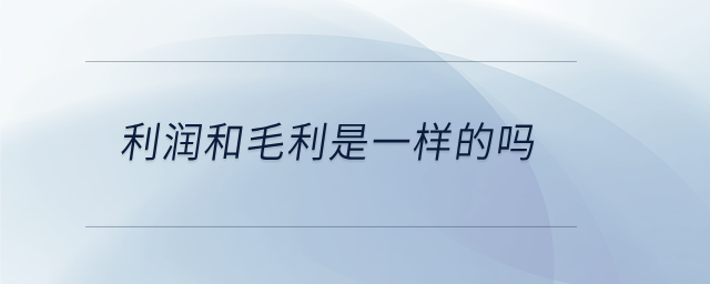 利潤和毛利是一樣的嗎 利潤和毛利是一樣的嗎
