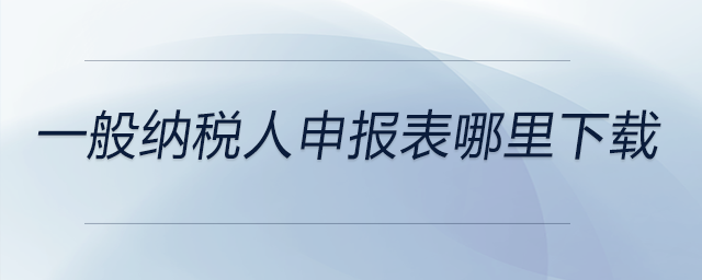 一般納稅人申報表哪里下載