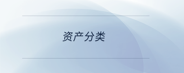 資產(chǎn)分類 資產(chǎn)分類