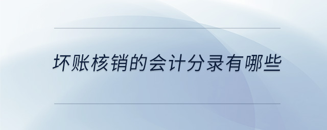 壞賬核銷的會(huì)計(jì)分錄有哪些