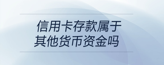 信用卡存款屬于其他貨幣資金嗎 信用卡存款屬于其他貨幣資金嗎