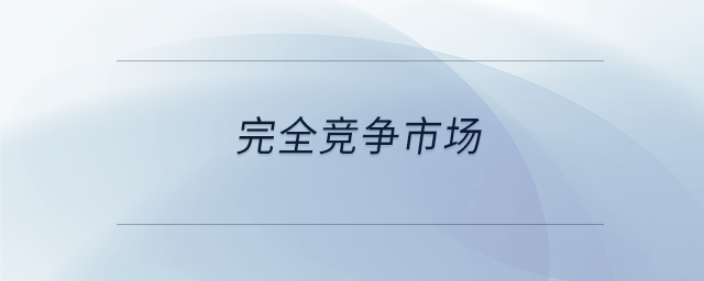 完全競(jìng)爭(zhēng)市場(chǎng) 完全競(jìng)爭(zhēng)市場(chǎng)
