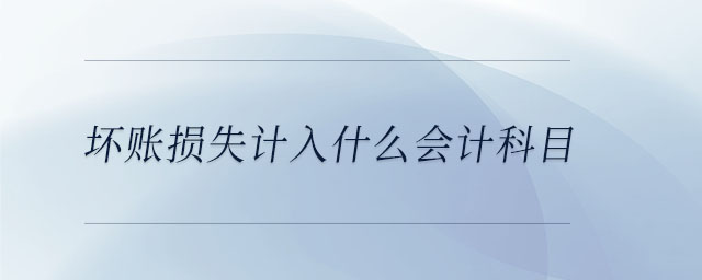 壞賬損失計(jì)入什么會(huì)計(jì)科目 壞賬損失計(jì)入什么會(huì)計(jì)科目