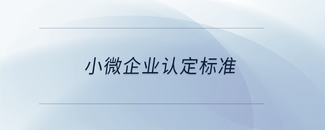 小微企業(yè)認定標準 小微企業(yè)認定標準