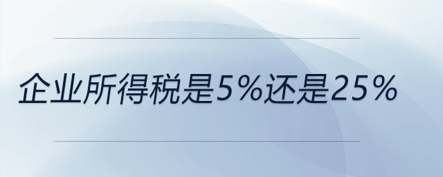 企業(yè)所得稅是5%還是25% 企業(yè)所得稅是5%還是25%