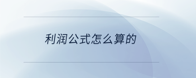 利潤公式怎么算的