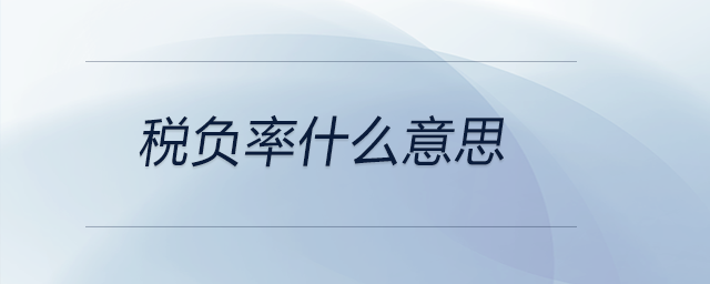 稅負率什么意思 稅負率什么意思