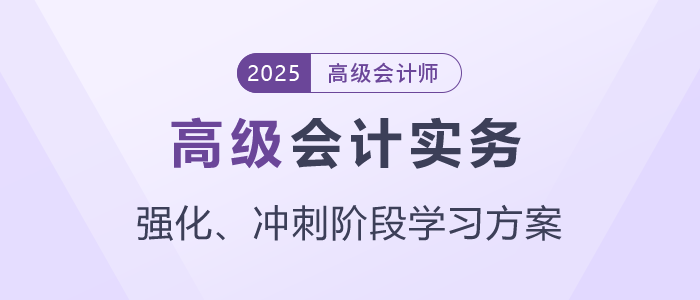 2025年高級(jí)會(huì)計(jì)師強(qiáng)化、沖刺階段學(xué)習(xí)方案速查看！