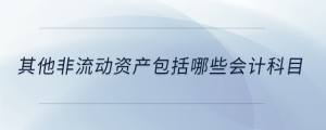 其他非流動資產包括哪些會計科目