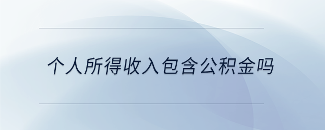 個(gè)人所得收入包含公積金嗎