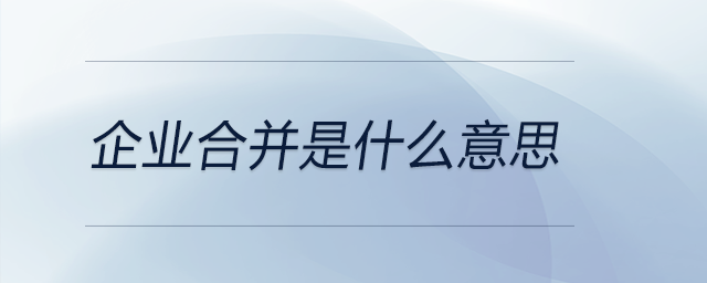 企業(yè)合并是什么意思 企業(yè)合并是什么意思