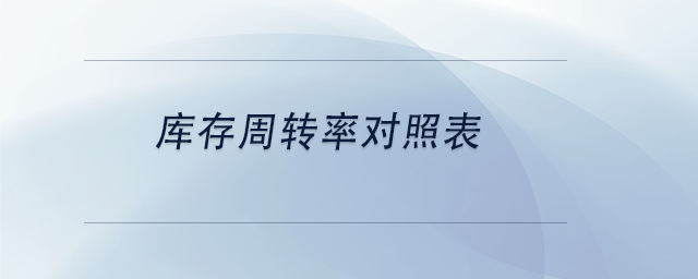 中級會計庫存周轉(zhuǎn)率對照表
