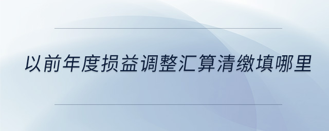 以前年度損益調(diào)整匯算清繳填哪里