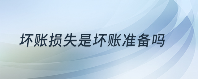 壞賬損失是壞賬準(zhǔn)備嗎 壞賬損失是壞賬準(zhǔn)備嗎