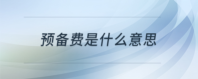 預(yù)備費(fèi)是什么意思