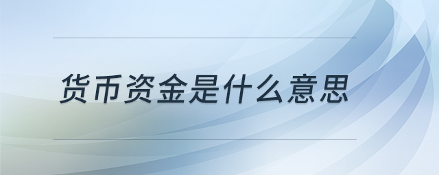 貨幣資金是什么意思