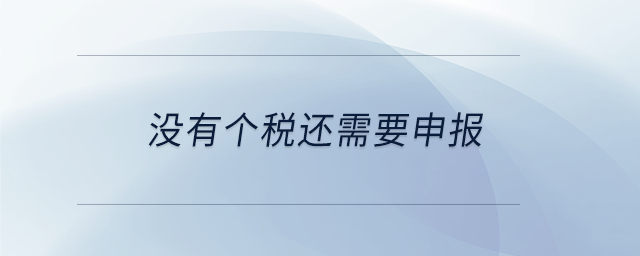 沒有個稅還需要申報