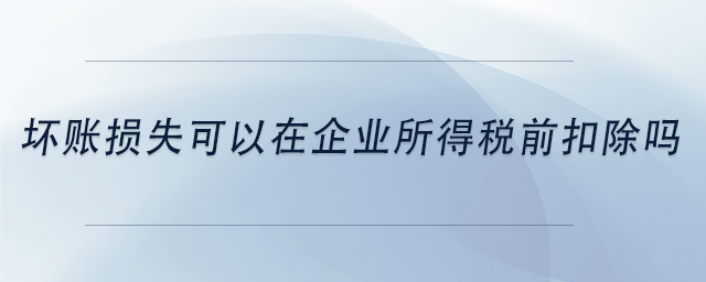 中級會計壞賬損失可以在企業(yè)所得稅前扣除嗎 中級會計壞賬損失可以在企業(yè)所得稅前扣除嗎