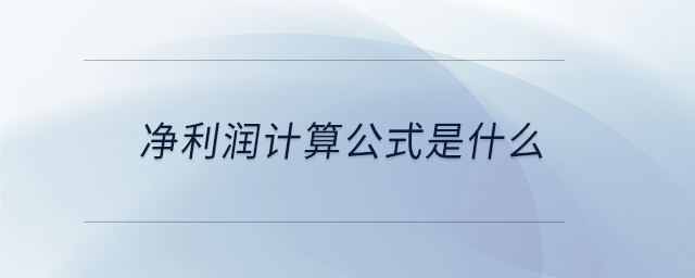 凈利潤計算公式是什么 凈利潤計算公式是什么