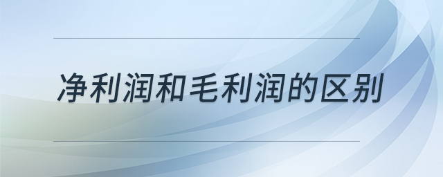 凈利潤和毛利潤的區(qū)別