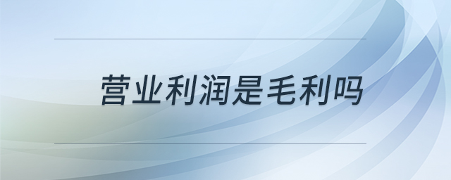 營業(yè)利潤是毛利嗎