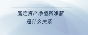 固定資產(chǎn)凈值和凈額是什么關(guān)系