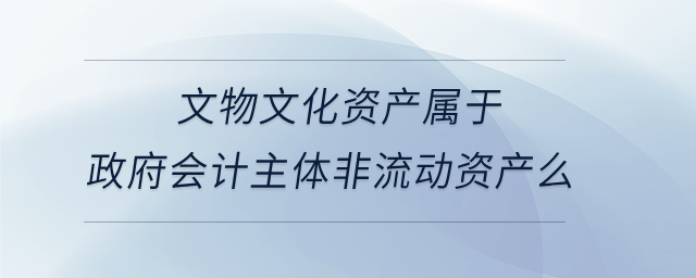 文物文化資產(chǎn)屬于政府會計主體非流動資產(chǎn)么 文物文化資產(chǎn)屬于政府會計主體非流動資產(chǎn)么