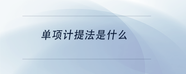 中級會計單項計提法是什么 中級會計單項計提法是什么