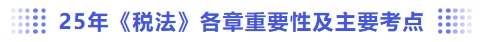 稅法各章重要性及主要考點