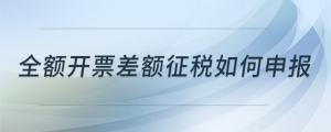 全額開票差額征稅如何申報(bào)