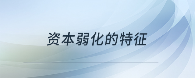 資本弱化的特征 資本弱化的特征