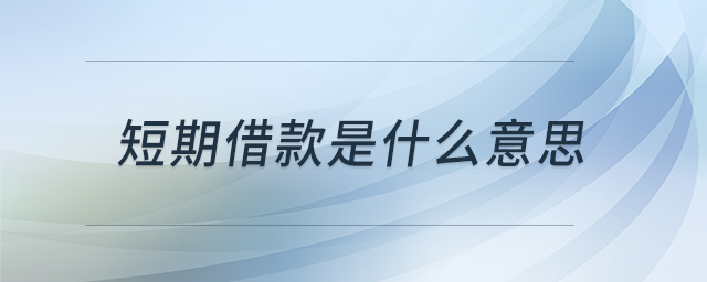 短期借款是什么意思 短期借款是什么意思