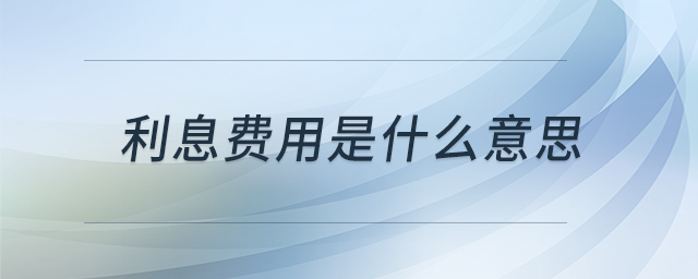 利息費用是什么意思 利息費用是什么意思